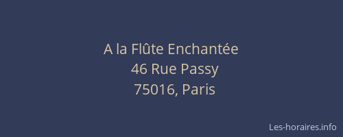 A la Flûte Enchantée