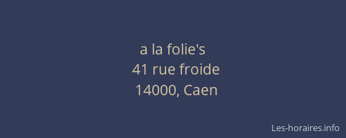 a la folie's