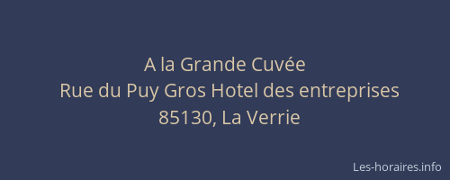 A la Grande Cuvée