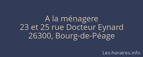 A la ménagere