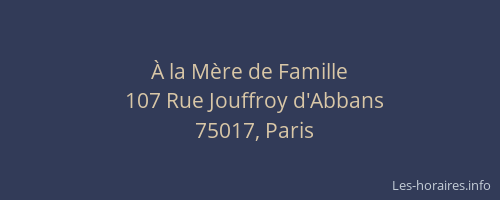 À la Mère de Famille