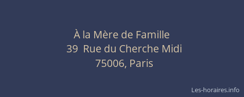 À la Mère de Famille