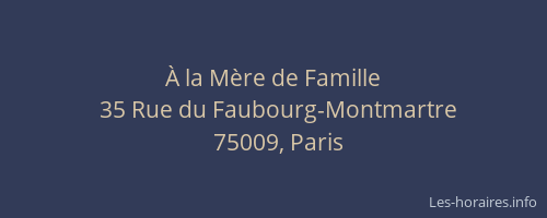 À la Mère de Famille