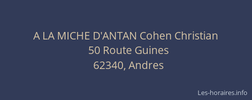 A LA MICHE D'ANTAN Cohen Christian