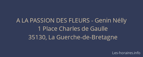 A LA PASSION DES FLEURS - Genin Nélly