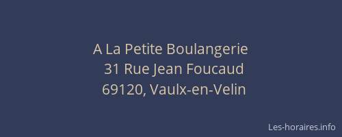 A La Petite Boulangerie