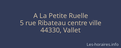 A La Petite Ruelle