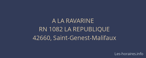 A LA RAVARINE