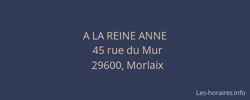 A LA REINE ANNE