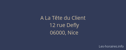 A La Tête du Client