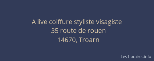 A live coiffure styliste visagiste