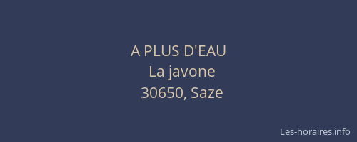 A PLUS D'EAU