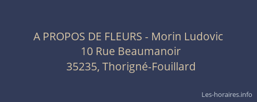 A PROPOS DE FLEURS - Morin Ludovic