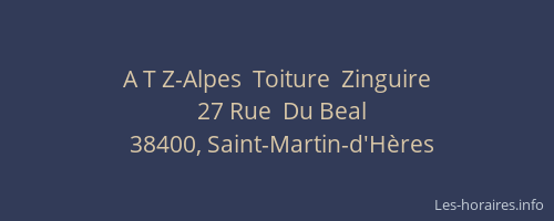 A T Z-Alpes  Toiture  Zinguire