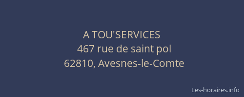A TOU'SERVICES