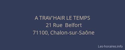 A TRAV'HAIR LE TEMPS