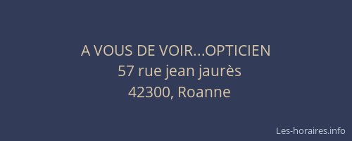 A VOUS DE VOIR...OPTICIEN