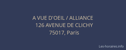 A VUE D'OEIL / ALLIANCE