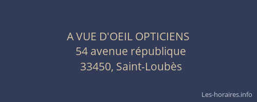 A VUE D'OEIL OPTICIENS