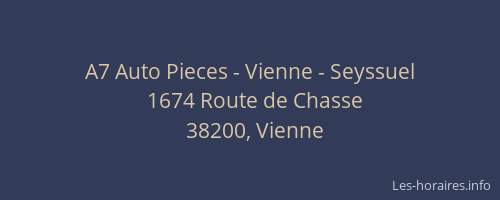 A7 Auto Pieces - Vienne - Seyssuel