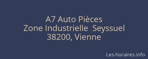 A7 Auto Pi&egrave;ces