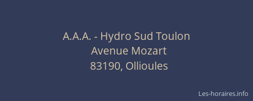A.A.A. - Hydro Sud Toulon