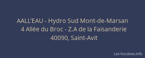 AALL’EAU - Hydro Sud Mont-de-Marsan
