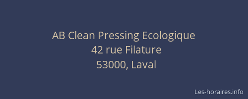 AB Clean Pressing Ecologique