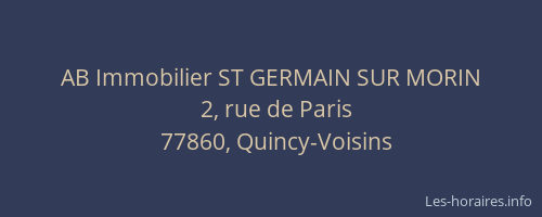AB Immobilier ST GERMAIN SUR MORIN