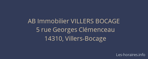 AB Immobilier VILLERS BOCAGE