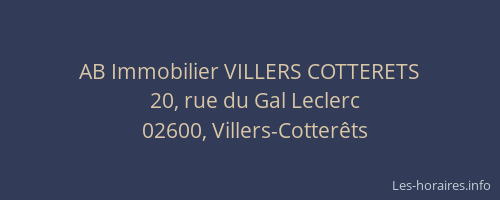 AB Immobilier VILLERS COTTERETS