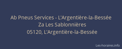 Ab Pneus Services - L'Argentière-la-Bessée