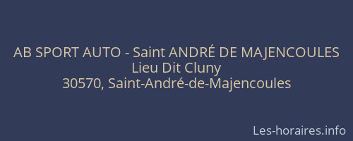 AB SPORT AUTO - Saint ANDRÉ DE MAJENCOULES