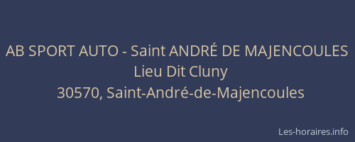 AB SPORT AUTO - Saint ANDRÉ DE MAJENCOULES