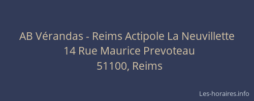 AB Vérandas - Reims Actipole La Neuvillette