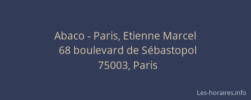 Abaco - Paris, Etienne Marcel