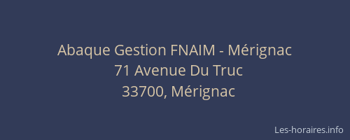 Abaque Gestion FNAIM - Mérignac