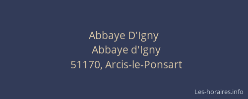 Abbaye D'Igny