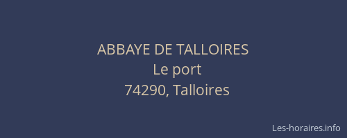 ABBAYE DE TALLOIRES
