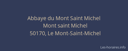 Abbaye du Mont Saint Michel