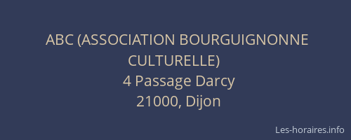 ABC (ASSOCIATION BOURGUIGNONNE CULTURELLE)