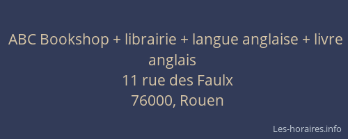 ABC Bookshop + librairie + langue anglaise + livre anglais