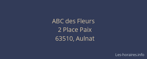 ABC des Fleurs