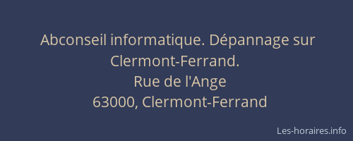 Abconseil informatique. Dépannage sur Clermont-Ferrand.