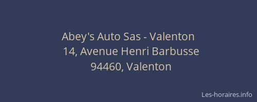 Abey's Auto Sas - Valenton