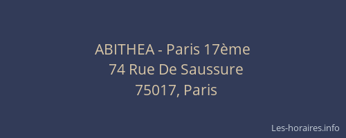 ABITHEA - Paris 17ème