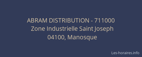 ABRAM DISTRIBUTION - 711000