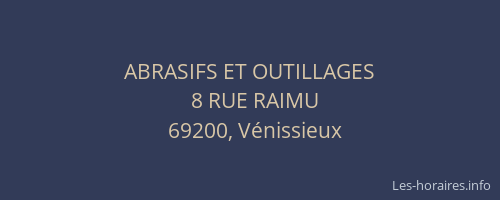 ABRASIFS ET OUTILLAGES