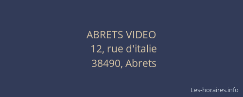 ABRETS VIDEO