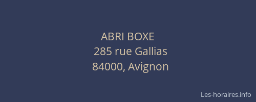ABRI BOXE